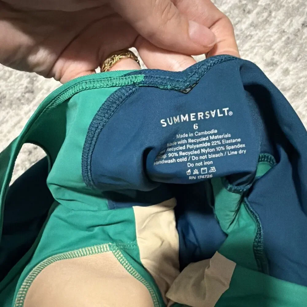 Summersalt The Perfect Wrap One-Piece Seaglass & Seaweed US6
